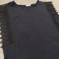 新品 GU 黒 レース袖 ノースリーブ トップス
