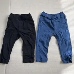 西松屋　ストレッチパンツ　ブラック　ブルー　80サイズ　２枚セット