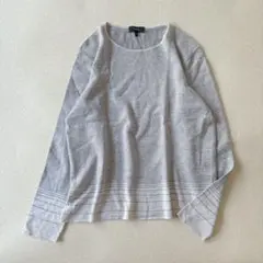 【美品】Theory セオリー　リネン混　マルチボーダーニット　Mのサムネイル
