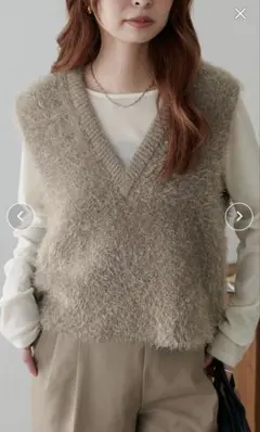 【DISCOAT】前後2WAYフェザーヤーンショートベスト