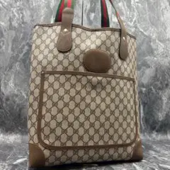 ✨美品✨GUCCI GG シェリーライン トートバッグ ブラウン レザー ロゴ