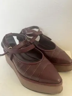 【FURFUR】サンダル ウェッジソール(厚底)エンジ　赤