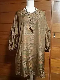 着物リメイク ボトルアームチュニック