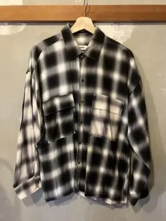 【monkey time】オンブレチェックネルシャツブラック
