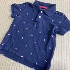 半袖　ポロシャツ　ネイビー　イカリ柄　綿100%　110サイズ　男の子　西松屋