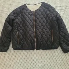 レイカズン黒 キルティングジャケット ボア裏地