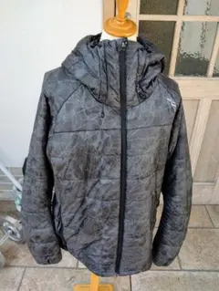 ダークグレー フード付きナイロンジャケット L