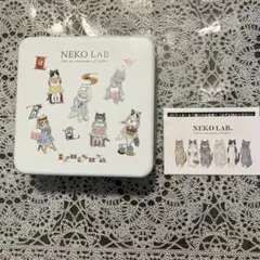 【美品】NEKO LAB　焼菓子の空き缶　猫　ネコ　可愛いのサムネイル