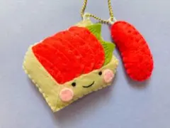 ハンドメイド　フェルトマスコット　明太子（福岡シリーズ）