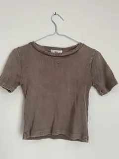 WEGO リブ 半袖Tシャツ ブラウン F