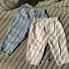 グレーとピンクのパンツ2点セット 90cm