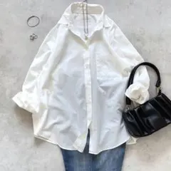 美品 ◆ ジャーナルスタンダード　コットンシャツ　ロング　ホワイト　日本製のサムネイル