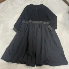 noa-ge 長袖ナイロンロングワンピース