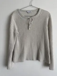 UNIQLO × JWANDERSONリブタイネックセーター ベージュＬ春ニット