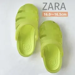 ZARA ザラ 16cm 16.5cm ラバー サンダル クリア イエロー 蛍光
