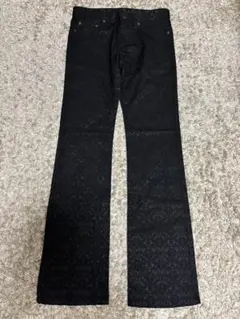 ブラック パンツ 模様入り