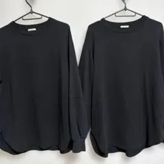 GU オーバーサイズT(長袖)S BLACK 2着セット