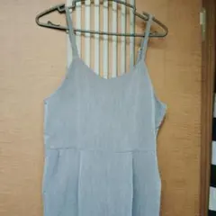 グレー デニム風 オールインワン
