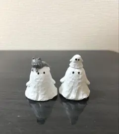 ハロウィン　ミニチュアオブジェ　オバケ　ナチュラルキッチン　置物　２点セット