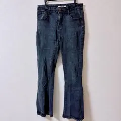 KDF ダークグレー デニム ブーツカットデニム ブラックウォッシュ ストレッチ