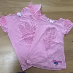 Tシャツ　ピンク　おそろい　姉妹 2枚セット　110 120