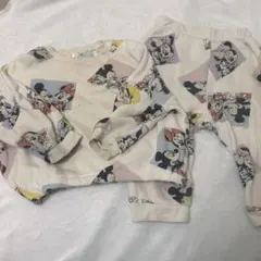 ミッキー ミニー 長袖 パジャマ 上下セット 80