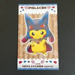 ポンチョを着たピカチュウ メガルカリオ 名刺カード