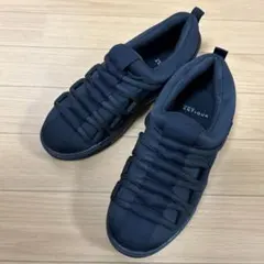 antiqua アンティカ スリッポン 紐なし デザイン スニーカー 黒 S