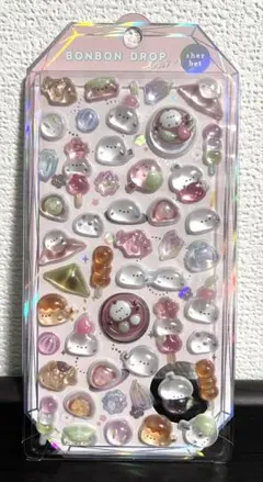 ボンボンドロップシール シャーベット　シマエナガ×和菓子　もちもちボンボン
