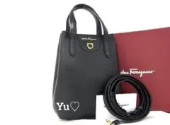 箱付き　フェラガモ　ガンチーニミニ3WAYショルダーバッグ　ブラック