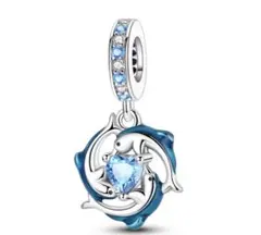 Pandora風チャーム　いるか　イルカ　青　海のサムネイル