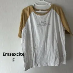 Emsexcite ラグランスリーブ Tシャツ ホワイト/イエロー