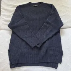 FLORENT ネイビー リブ編み ニット