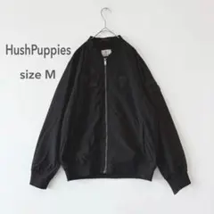 ハッシュパピー MA-1 ブルゾン ジャケット 黒 M ワッペン 古着のサムネイル