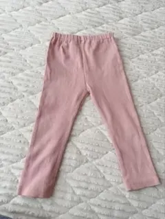 キッズ リブパンツ ピンク ウエストゴム 100cm