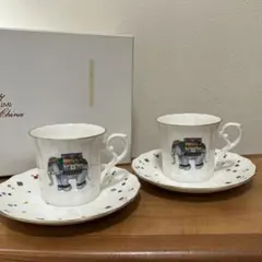 ナルミ　カップ＆ソーサー　ペア　幸せを呼ぶ象　ボーンチャイナ　廃番