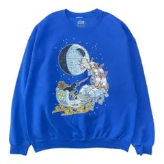 USA 古着 スターウォーズ スウェット トレーナー ダースベイダー ブルー