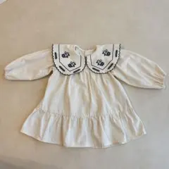 ビッグカラー 刺繍ワンピース 長袖 キッズのサムネイル