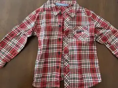 新品 familiar 赤チェック 長袖シャツ 100cm