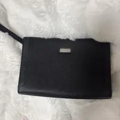 【新品】BURBERRY クラッチバッグ ブラック レザー 高級感