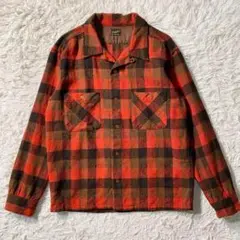 美品】テンダーロイン　長袖シャツ　オープンカラー　チェック柄　日本製　胸ポケット