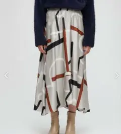 デプレ　幾何学プリント　フレアースカート　トゥモローランド　ロングスカート