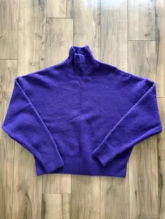ZARA 紫色 長袖ニットセーター M