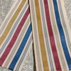 博多織 献上柄 名古屋帯 カフェオレ ベージュ×栗茶 焦茶 正絹 本場筑前博多織 名古屋帯 献上 カフェオレベージュ×栗茶 焦茶 正絹