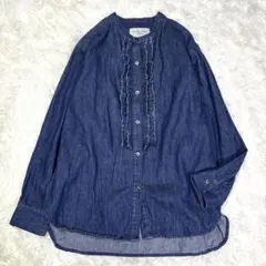 Acne studios アクネ デニム シャツ ワンピース フリンジ - メルカリ