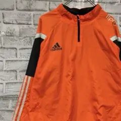 アディダス ハーフジップ　ナイロンジャケットM オレンジアウトドア0211