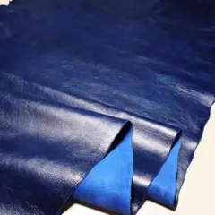 ☆牛革 シュリンク ネイビーブルー ムラ染め 1.1~1.2㍉ 281dsソフト