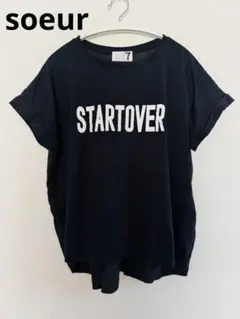 soeur7 スール　ロゴ切替えTEE ブラックのサムネイル
