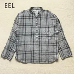 EEL イール　フランネルシャツ　プルオーバー　チャコールヘンリー　チェックのサムネイル