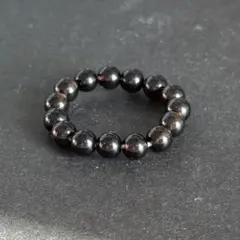 BR1016 天然石 パワーストーン ビーズリング ロシア産 モリオン 黒水晶